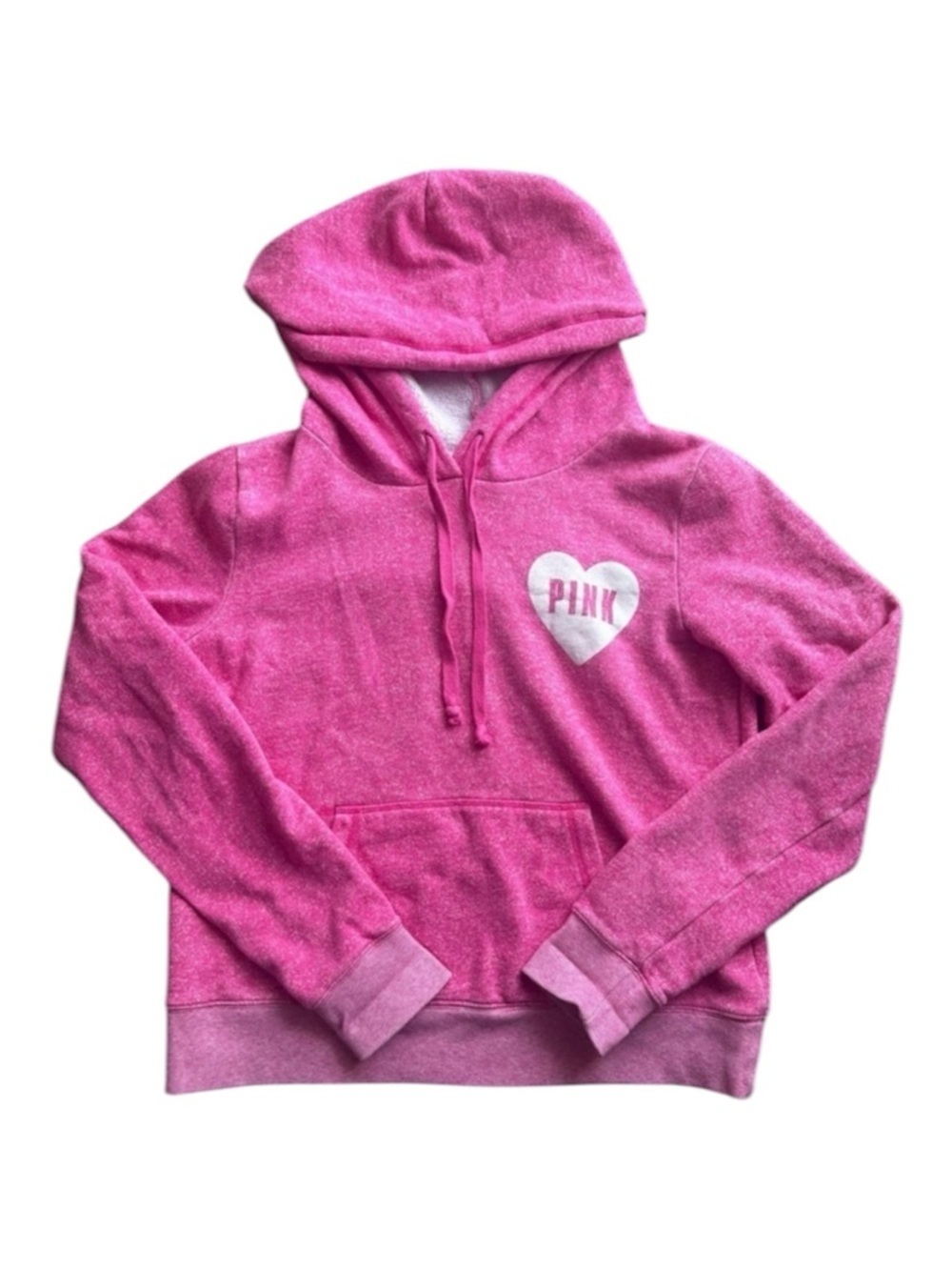 Victoria’s Secret PINK Hoodie (size: M) Heart Logo Pullover Sweatshirt Y2K